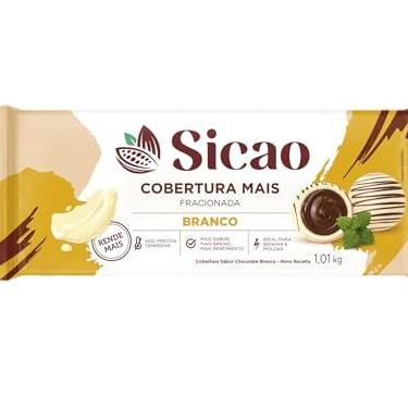 Imagem de Cobertura Barra Fracionada Chocolate Branco Mais 1,01kg - Sicao