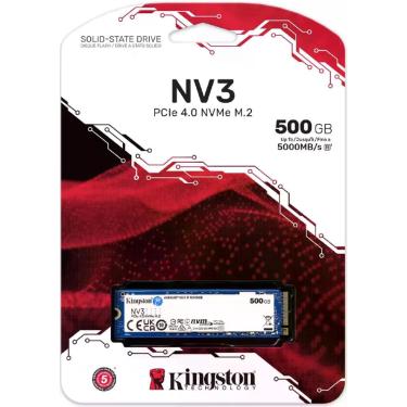 Imagem de SSD M.2 2280 NVMe Gen4 Kingston NV3 500GB Rápido e Compacto para Upgra