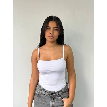Imagem de Blusa feminina body basica alcinha sensual verão - KGENTE, Branco, M
