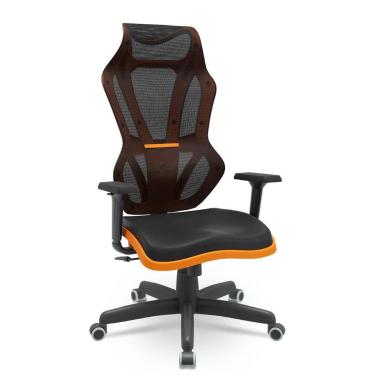 Imagem de Cadeira Escritório Gamer Vizon DZ Plaxmetal relaxsystem Preta/Laranja
