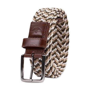 Imagem de Dockers Cinto de tecido elástico casual masculino, Marrom/Bege/Creme, X-Large (42-44)