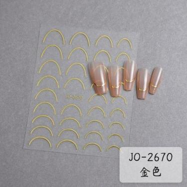 Imagem de Adesivo de Unhas jo-26 3D Gradiente Linha Francesa DIY Verde OEM