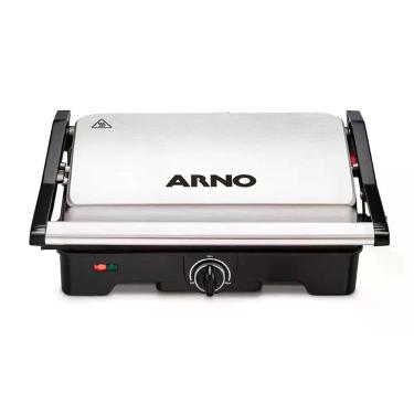Imagem de Grill Sanduicheira Arno GNOX Dual Abertura 180º 1100W, Inox, 110V