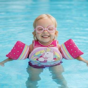 Imagem de Kit Infantil Boia e Colete SalvaVidas Óculos Natação Criança Praia e P