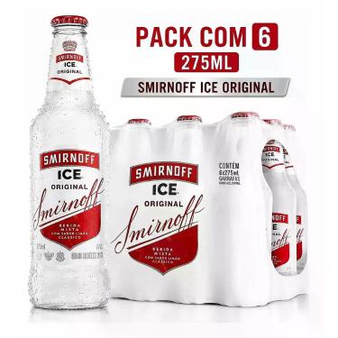Imagem de Bebida Alcoólica Mista Smirnoff Ice Limão 275ml Pack com 6 Unidades