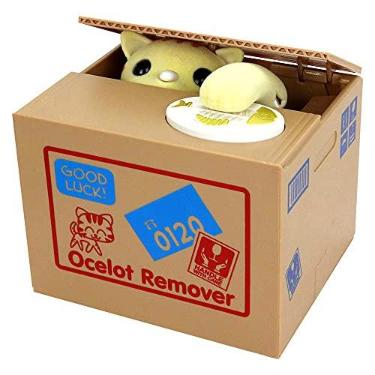 Imagem de Cofrinho eletrônico Nother Gato/Gatinho, Cofrinho de Moedas para Economia de Dinheiro, Roubo Automático, Ótimo Presente para Meninos Meninas (Amarelo)
