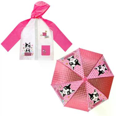 Imagem de Kit Capa De Chuva + Guarda-Chuva Com Estampa Da Rebecca Bonbon C/Apito