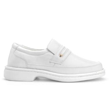 Imagem de Dockside Sapato Masculino Confort em Couro, Ortopédico, Palmilha em Gel (Branco, BR, Adulto, Numérico, 46)