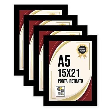 Imagem de Kit 4 Porta Retrato 15x21 Moldura Laminada Fosca c/Vidro Comum