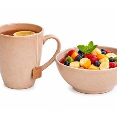 Imagem de Conjunto Tigela Bowl com Caneca em Cerâmica 280ml / 500ML Cor:Bege - W