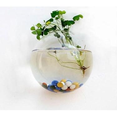 Imagem de Vaso de Parede Criativo Semi-Circular Transparente Artesanato Vidro Hidropônico Decorações para Casa Vasos Modernos e Estilosos Plantas d Água Flores Exposição em Sala Estar