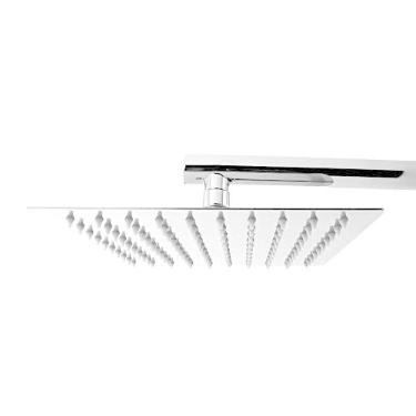 Imagem de Chuveiro Ducha 20x20 cm Inox Alta Pressão para Aquecedor a Gás e Solar com Braço Cromado