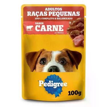 Imagem de Ração Úmida Pedigree Adulto Raça Pequena Carne ao Molho 100g, Carne ao