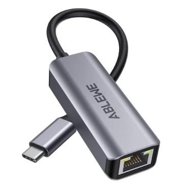 Imagem de Adaptador USB C para Ethernet, adaptador ABLEWE tipo C para RJ45 Gigabit Ethernet, adaptador de rede Thunderbolt 3/4 para RJ45 compatível com MacBook Pro/Air, iPhone 15/16/17 Pro/Max, iMac, iPad Pro