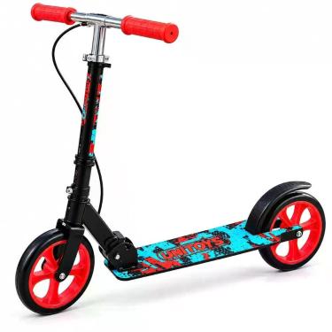 Imagem de Patinete Big Well Laranja com Freio Traseiro, Rodas Grandes e Descanso