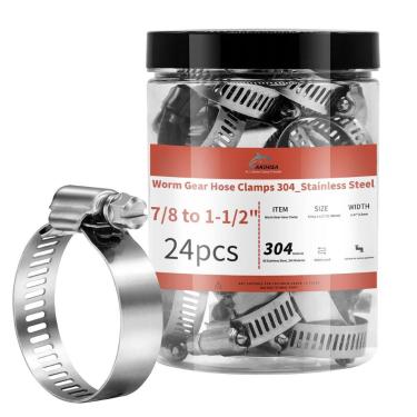 Imagem de Braçadeiras de mangueira Worm Gear AKIHISA 304 em aço inoxidável, paco