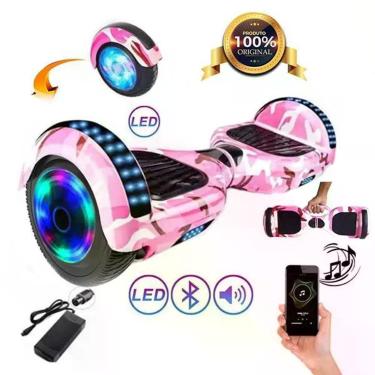 Imagem de Hoverboard Overboard Skate Elétrico Led Rosa Camuflado Nº27