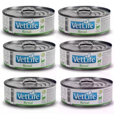 Imagem de Kit c/ 6 Vet Life Renal Ração Úmida p/ Gatos 85g