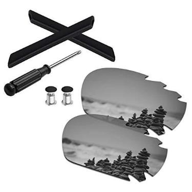 Imagem de SmartVLT Lentes de substituição de titânio prata masculinas, T20 e parafusos para óculos de sol ventilados Oakley Jawbone com ventilação/jaqueta de corrida