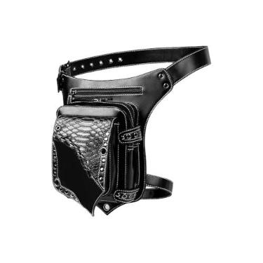 Imagem de Vaveren Bolsa medieval de cintura medieval, pochete de couro pu, bolsa de perna steampunk, pacote de cintura para larp, ​​homens, mulheres, caminhadas