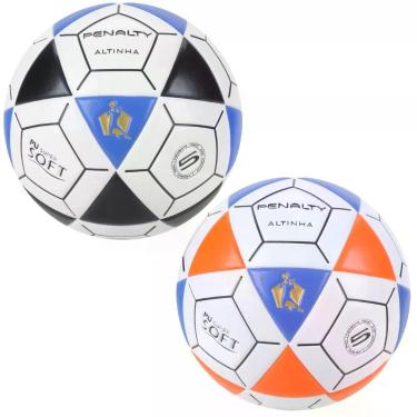 Imagem de Kit 2 Bolas de Futevôlei Penalty Altinha Oficial XXI sem Costura Toque Macio Laranja e Preto 425G