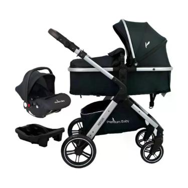 Imagem de Carrinho de Bebê Kansas Com Base Preto/Silver - Premium Baby