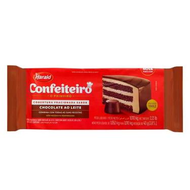 Imagem de Cobertura em Barra Ao leite Harald Confeiteiro - 1,010Kg - 1 unidade -