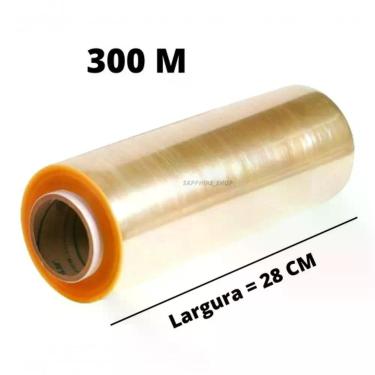 Imagem de Plástico Filme Pvc Plastico 28cm X 300m para Embalagem Alimentícia Transparente Higipack