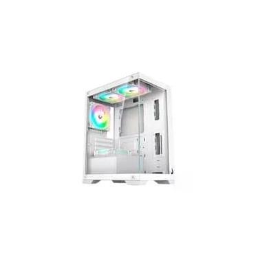 Imagem de Gabinete Gamer Rise Mode Crystal Glass 01, Mid Tower, Lateral e Frontal em vidro, Sem FANs, Branco - RM-CA-CY-01-FW