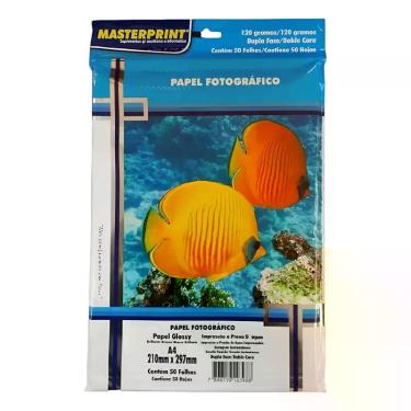Imagem de Papel Glossy Dupla Face 120g A4 Branco Masterprint 50 Folhas - Sem mar