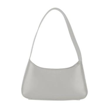 Imagem de FashionCasual Bolsas Tote Bag Bolsa de Ombro Feminina Feminina Menina Versátil Cor Sólida Bolsa de Lazer Grande Capacidade, Prata