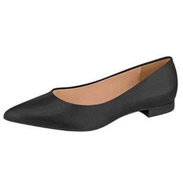Imagem de Sapatilha Feminina Bico Fino Pelica Preto Vizzano 1206.200