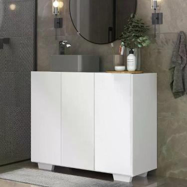 Imagem de Gabinete Banheiro 3 Portas 90cm Mp5031 Branco