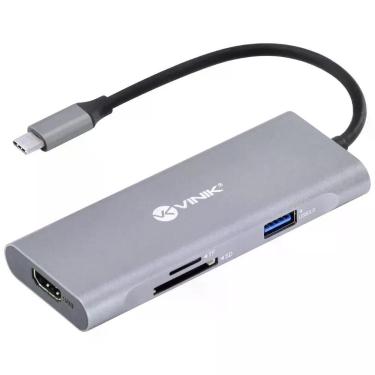 Imagem de Hub Usb Tipo C - Type C 7 Em 1 Com 3 Usb 3.0 + Leitor...