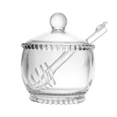 Imagem de Meleira Pearl para Servir Mel de Cristal com Pegador para Mesa Transparente 200ML Wolff