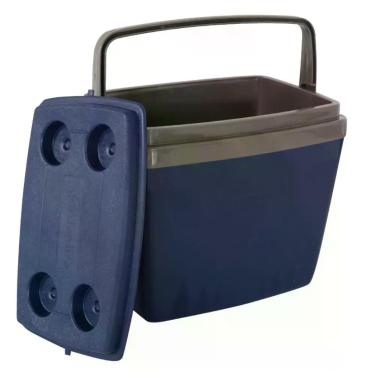 Imagem de Caixa Térmica Cooler 34l Porta Copos Azul