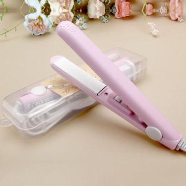 Imagem de Chapinha pequena, chapinha de lápis para cabelos curtos, corte Pixie e franja, modelador de cachos para cabelos curtos, mini alisador de cabelo para bordas com design antibeliscão, alisador de cabelo