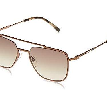 Imagem de Lacoste Óculos de sol aviador masculinos L105snd, Bronze/gradiente cáqui, 55 mm