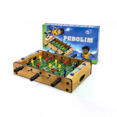 Imagem de Pebolim Mesa Madeira Portátil Jogo Futebol com Estrutura Resistente e Design Dinâmico Marrom Dute Brasil