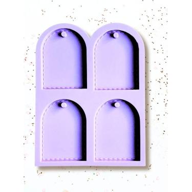 Imagem de R702 Molde de silicone chaveiro Tag resina decorar - Confeitaria dos M