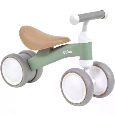 Imagem de Bicicleta de Equilíbrio Buba 4 Rodas 12 Meses a 3 Anos Freio Contra Pedal Guidão Ajustável Branco Buba