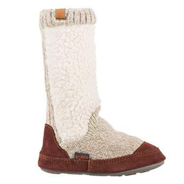 Imagem de Acorn Pantufa unissex infantil confortável com sola interna/externa, Pipoca Buff, 10-11 Toddler
