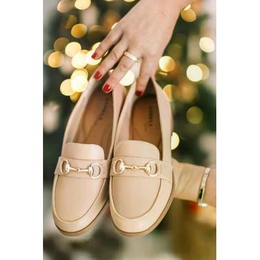 Imagem de Mocassim Nude em couro, linha confort - Andréa Shoes, 35