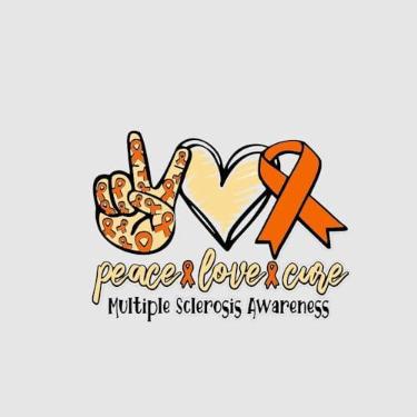 Imagem de Adesivo de conscientização sobre esclerose múltipla GS Peace Love Cure - Decalque de vinil de 12 cm para para-choques de carro, laptop e janela - Design de conscientização de MS