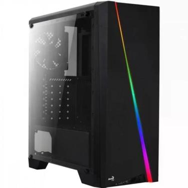 Imagem de Gabinete Gamer Aerocool Cylon Preto Rgb Lateral Acrílico