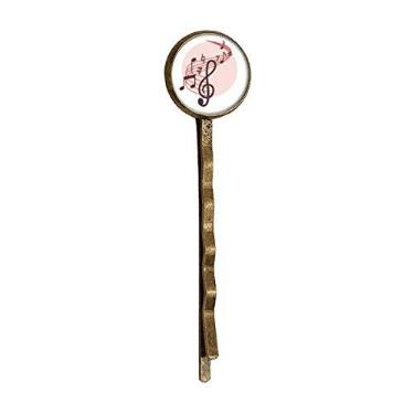 Imagem de Bandana vermelha Movg notas musicais retrô de metal para cabelo Bobby Pin