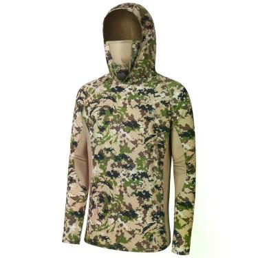 Imagem de Camisa BASSDASH UPF 50+ Camuflada de Manga Longa com Máscara
