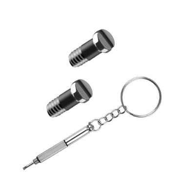 Imagem de Glintbay Conjunto de 2 peças de parafusos planos e 1 peça de chave de fenda multifuncional para óculos de sol RayBan RB8313 58 mm 61 mm/RB8301/RB8313/RB3530/RB4234/RB4202