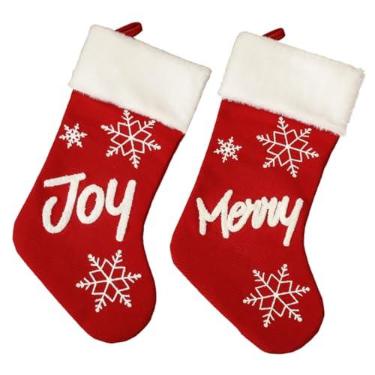 Imagem de ABOOFAN 2 Peças De Pelúcia Para Colher Garfo Saco De Presente De Papai Noel Meias De Natal Árvore De Natal Meias Pingentes De Meias Saco De Modelagem De Tecido
