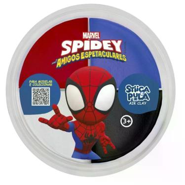 Imagem de Massinha Infantil Tipo Slime Stica e Pula Air Clay Spidey Homem Aranha 20g para Modelar Doce Brinquedo